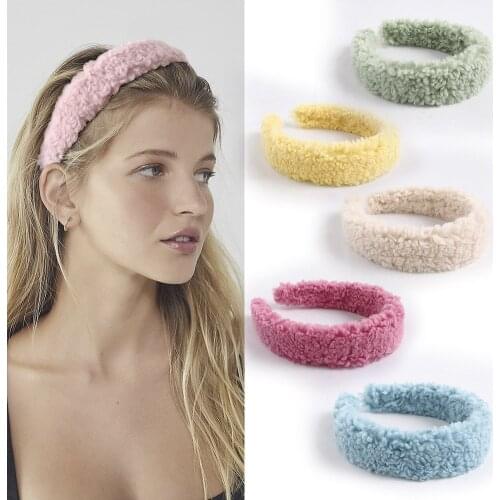 Girls Hairbands Non-slip Fashion Headwear Lamb Hair Headband Makeup Vintage Hair Dress Korean Party Hair Accessories