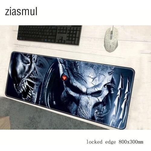 Ziasmul Predator Movie Keyboards Mat Rubber Gaming mousepad Desk Mat Customized laptop Gaming 80x30cm Locking Edge mouse pad