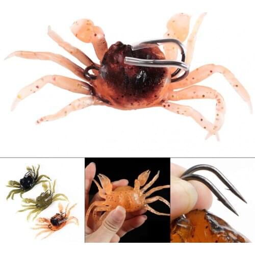 Fishing Lures 3D Silicone Simulation Crab Bait 10cm 30g Fishing Lure with Double Hook