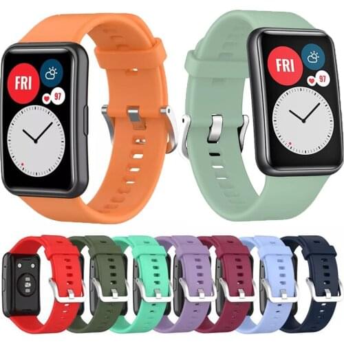 Silicone Strap for Huawei Watch Fit Smart Watches Soft Sport Waterproof Wrist Band Watchband for Huawei Fit Bracelet Accessories