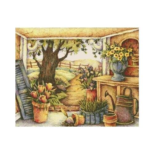 Mixed Stitch Flower Room,Gardener Top Quality Embroidery Needlework 14CT Unprinted Cross Stitch Kits DIY Art Handmade Home Decor