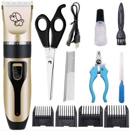Dog Hair Trimmer USB Rechargeable Animal Grooming Clippers Shaver Electric Scissors Pet Professional Hair Cutting Machine Suit