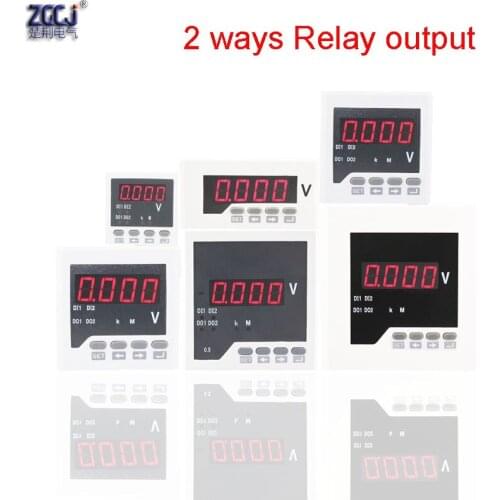 True RMS digital DC voltage panel meter digital voltage meter with 2 ways relay output switch signal output