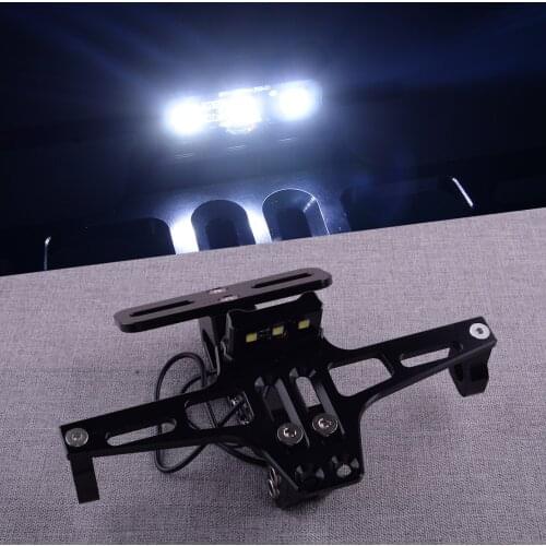 Universal Motorcycle Aluminum Alloy License Plate Holder Rear Tail Tidy Fender Frame Eliminator Number Bracket Adjustable Angle