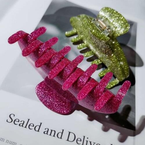 Ladies Large Hair Claw Shiny Acetate Hair Claws Hair Clip Shiny Crab Amoeba Hairpin For Women Accessories Ornaments 2021