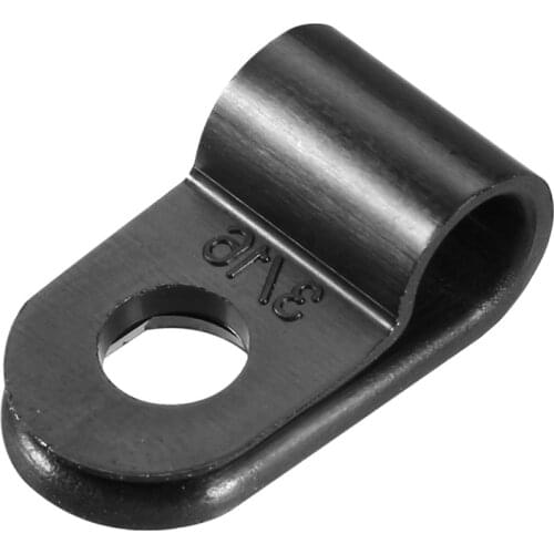 Uxcell Nylon UC-0.5 R-Type Cable Clamp Organizer Cord Clips for Wire Management Fit 4.8mm Cable Dia Black 30Pcs/lot