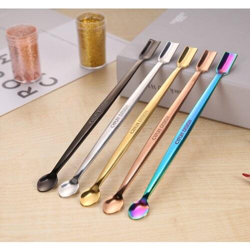 1Pcs Nail Art Tools Stainless Steel Cuticle Pusher Double Head Spoon Remover Nail Art Cleaner Spoon Manicure Art Care Pusher