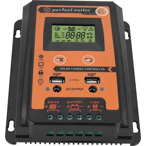 12V/24V 30A50A MPPT Solar Charge Controller Solar Panel Battery Regulator Dual USB LCD Display Solar Controller