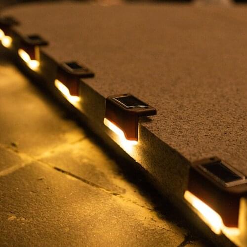 Pop 16pcs Led Solar Stair Lamp IP65 Waterproof Outdoor Garden Pathway Yard Patio Stairs Steps Fence Deck Lamps Solar Night Lamp