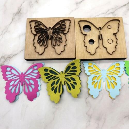 2pcs/set designer leather craft template cutter butterfly hollowed hangting decoration die cutting knfie mould hand tool set