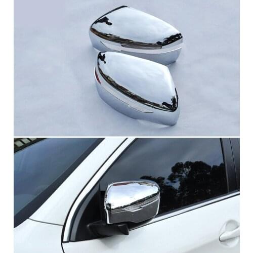 ACCESSORIES 2PCS FIT FOR 2014 2015 2016 QASHQAI J11 CHROME SIDE DOOR REAR MIRROR COVER TRIM OVERLAY CAP MOULDING
