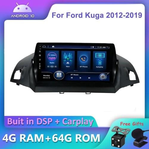 Bosion Android 10 DSP CarPlay Car Radio Multimedia Player For Ford Kuga 2 Escape 3 2012 - 2019 Auto Stereo 2 din DVD GPS IPS AHD