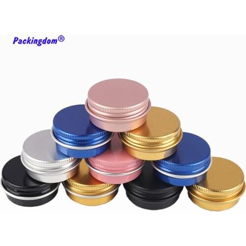 50pcs Empty Aluminum Jar Silver Screw Caps Travel Cream Container Cosmetics Lip Balm Pot Lids Glitters Packaging Tin Bottle 10g