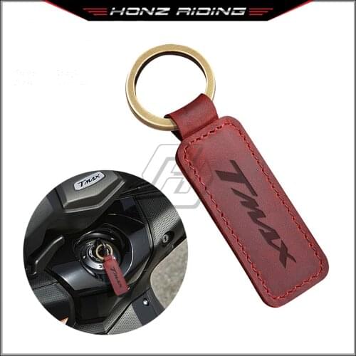 For Yamaha Scooter Tmax T-max Models Motorcycle Keychain Cowhide Key Ring