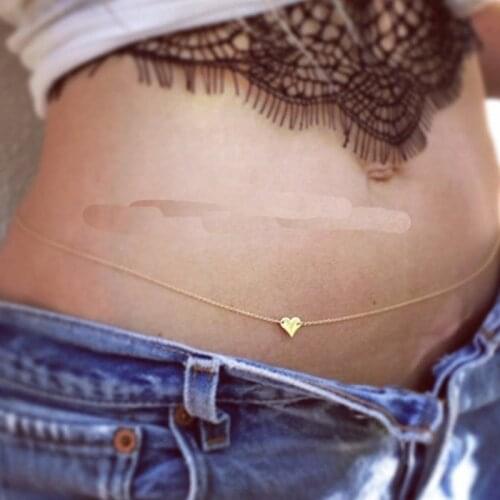 1PCS Women Girls Waist Chain Fashion Simple Heart Shape Decor Belly Chain Bikini Chain for Summer Beach Jewelry Accessories