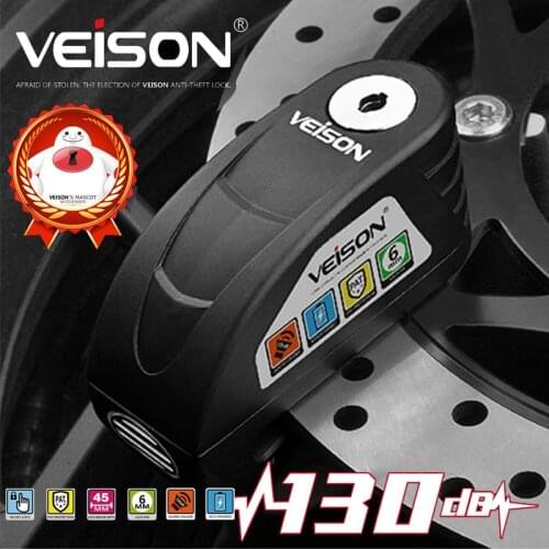 Veison Scooter Disc Lock Waterproof Alarm Locks for Bike Anti-theft Safety Motorcycle Brake Padlock Honda Yamaha Suzuki Kawasaki