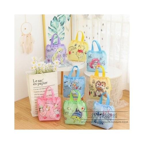 Disney Princess Stitch Pooh Chip Dale Toy Story Anime Figures Cartoon Product Cosplay Accessories Storage Lunch Bag Unisex Gift
