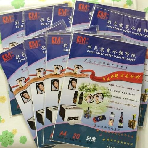 For candle metal nails art A4 size (90 pieces/lot) laser white color background waterslide decal paper