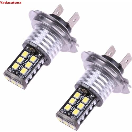 2x H7 15SMD CANBUS CREE 2835 Chips LED Car White Fog DRL Daytime Running Light 800LM