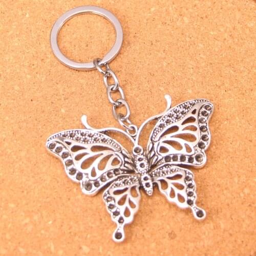 Hot Sale hollow butterfly Keychain for Lovers Alloy Fashion Trinket Ring For Car Key Chain The New Year gift