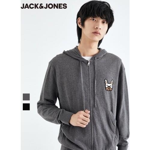 JackJones Autumn Mens Casual Cartoon Pattern Hooded Cardigan Knit Sweater| 220324017