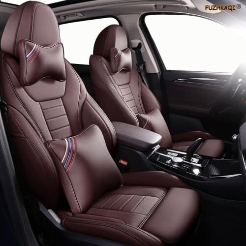 FUZHKAQI Custom Leather car seat covers For VW UP! Golf Polo Caravelle Multivan Sharan Passat Variant T-ROC T-Cross seats cars