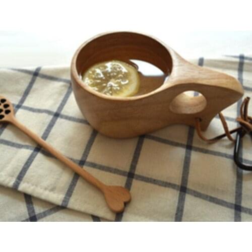 Creative Cup Not Lacquered Timber Coffee-Cup Water Noggin-cup Portable Aleyard Solid Wood Single Double Hole Simple Wooden Mugs