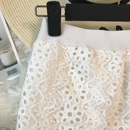 Summer 2020 Lace Spring White Skirt Women Korean Elegant Black Ruffle Long Skirts Womens Clothes A Line Jupe Femme J5244