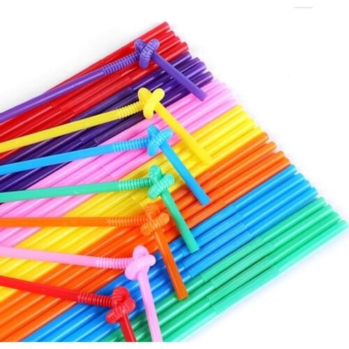 100Pcs Multicolor Disposable Pearl Milk Tea Drinking Straws Shop Juice Sucker Reusable Drinking Straws Bar Accessories