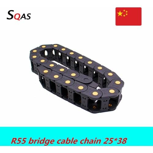 R55 Bridge Cable Chain 25mm height 38mm width 25*38 Wire Transmission Carrier Plastic Drag Towline For CNC Engraving Machine