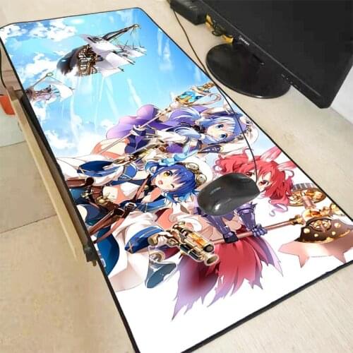 Anime Girl RGB Soft Large Gaming Mouse Pad Oversize Glowing Led Extended Mousepad Non-Slip Rubber Base Computer Keyboard Pad Mat