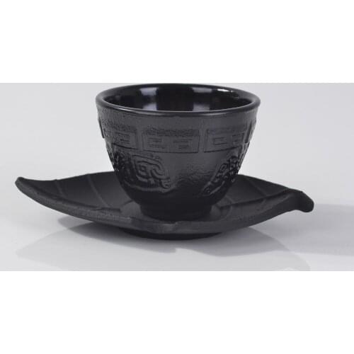 2019 Cast Iron Teacups With Pad Set Genuine 4 Pcs Japanese Tea Cups Pads Drinkware 100ml Handmade Kung Fu Coffee Tools Top-grade