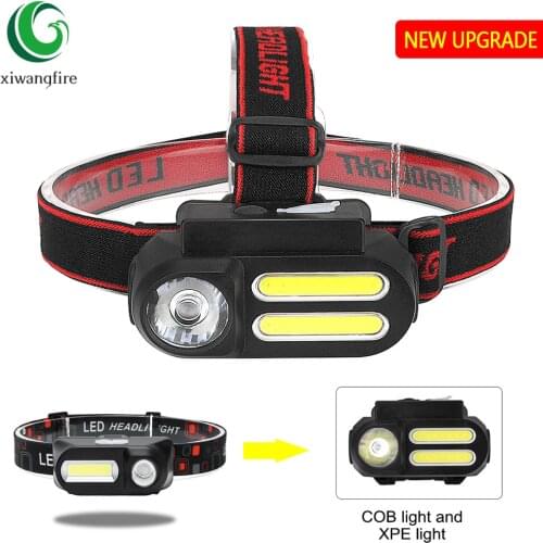 Headlamp Work Light Waterproof Portable Work Headlight XPE+2* COB Head Light USB Rechargeable Head Lamp Best for Camping
