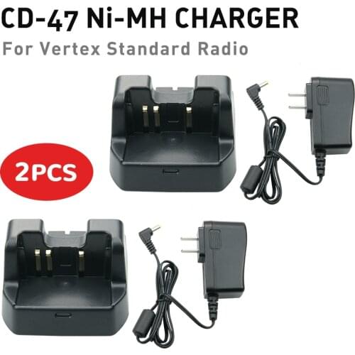 2X Desktop Charger for Yaesu FT-270R FT-60R Vertex Standard VX160 VX420 VX-400 VX-410 VX-414 VX-417 Radio Battery Charger