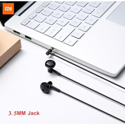Xiaomi Mi Earphone Half In-Ear 3.5mm earphones Mic Wire Control Dual Driver Hybrid DC For POCO f2 f1 X3 X2 Pro M3 Redmi 10X 9A
