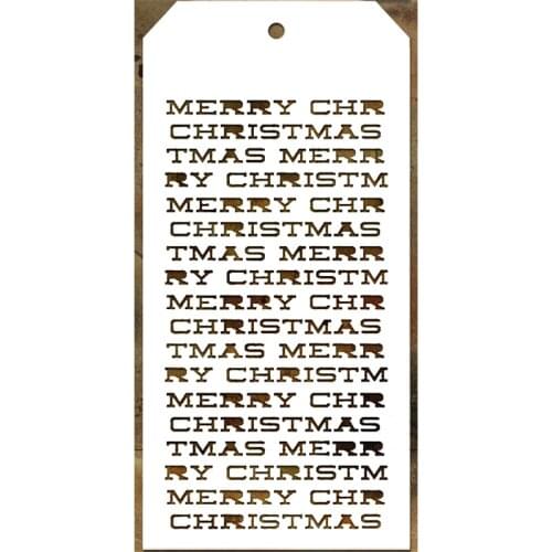 2021 New Label Tag Plastic Stencil For DIY Craft Making Merry Christmas Word Background Scrapbooking Card No Metal Cutting Dies