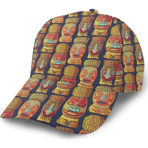 2021 Summer New Unisex Outdoor Sport Sunscreen Baseball Hat Running Visor Cap Watercolor Tiki Masks