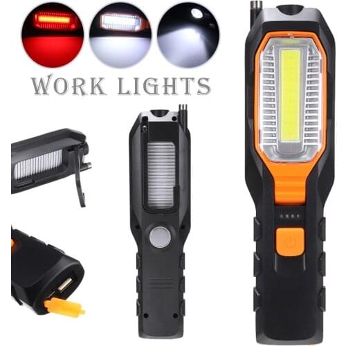 New COB Rechargeable Flashlight Portable Magnetic Torch LED Work Light For Inspection Energy Saving Adjustable Angle