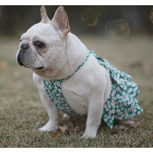 Sling Backless Cooling Puppy Girl Dog Dress with Bow Party Princess Dresses Summer French Bulldog Clothes for Small Medium Dogs