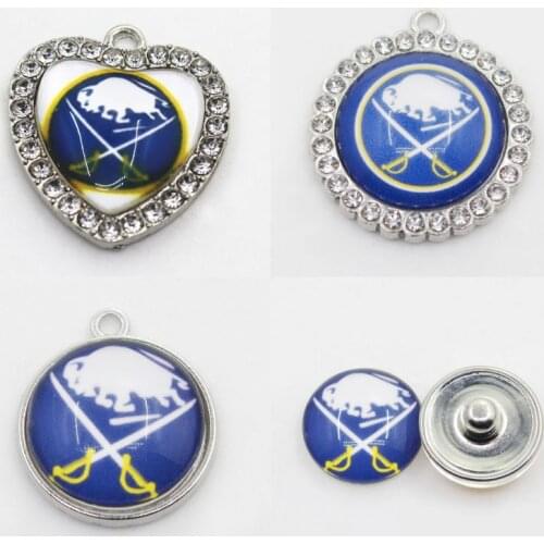 Ice Hockey Sport Buffalo Charms Sabres Dangle Charms Mix Style DIY Pendant Bracelet Necklace Earrings Jewelry Accessories