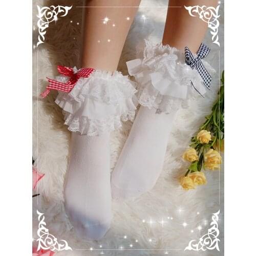 Princess tea party lolita soft girl college style sweet gothic lolita stockings short socks cute JK uniform girl daily socks