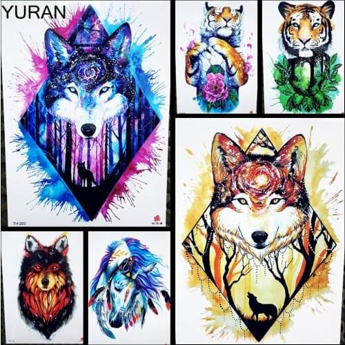 Sexy Red Fox Designs Flash Tattoo Body Art Arm Sleeve Tattoo Stickers GHB388 Fake Wolf Tatoo Selfie Wall Car Styling Home Decor