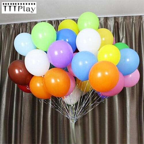 100pcs/lot 10Inch Thick 2.2g Standard Colors Round Latex Balloons Air Ball Inflatable Wedding Birthday Party Decoration Supplies