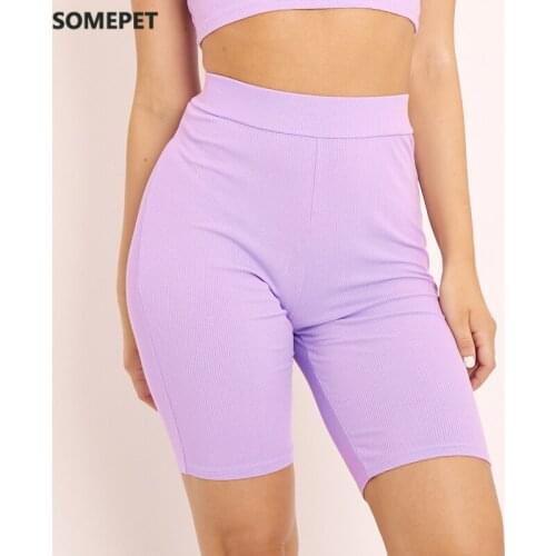 Ribbed Shorts Women Summer High Waist Biker Shorts White Bodycon Jogging Cycling Casual Shorts Loungewear Black 2021 New