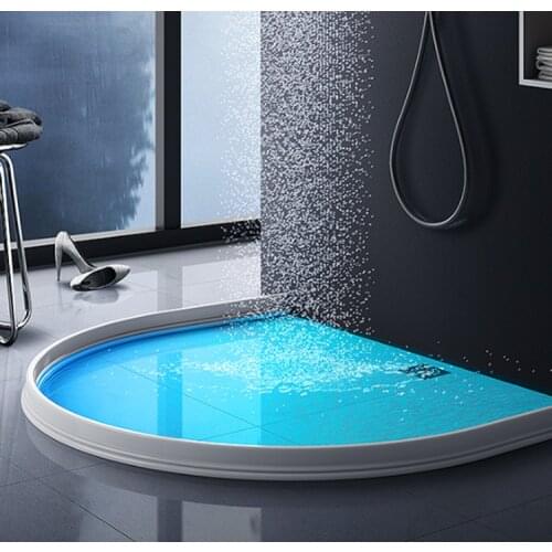 1pc black/ White silicone bath water stopper blocker shower dam dry and wet separation tide barrier Self-adhesive sealing strip