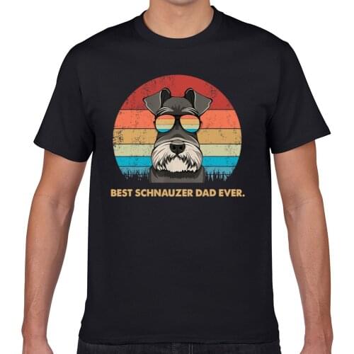 Tops T Shirt Men dog vintage best schnauzer dad ever fathers Funny Harajuku Geek Print Male Tshirt XXXL