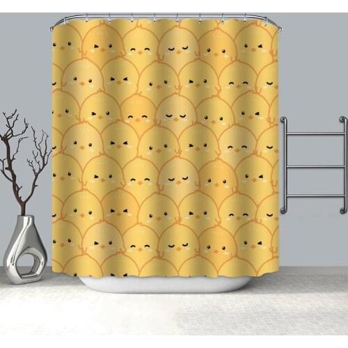 Custom Cute Little Chicken Shower Curtain Modern Style Set Hook Natural Landscape Home Decoration Bathroom Curtains Frabic Print