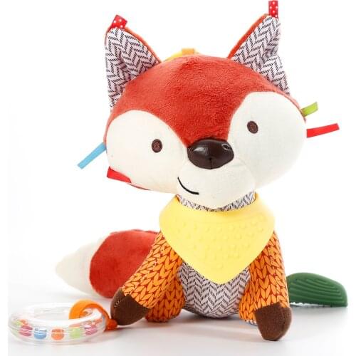 1PC Baby Cute Fox Rattles Infants Animal Stroller Car Toys Clip Lathe Hanging Seat & Stroller Toys Mobile Music Educational Toys