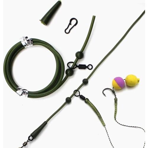 2Set=12PCS Carp Fishing Kit Set Helicopter Rig Tubing Sleeves Tail Rubber Chod Rig Bead Chod Rig Roling Swivel Clips Tool