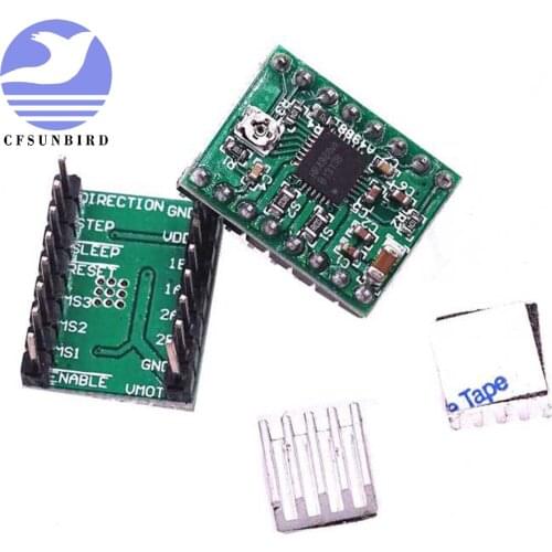 5Pcs A4988 StepStick Stepper Driver+Heatsink for Reprap Pololu 3D Printer Red Motor Driver